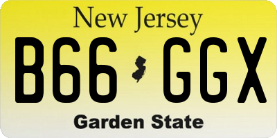 NJ license plate B66GGX