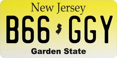 NJ license plate B66GGY