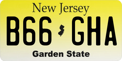 NJ license plate B66GHA