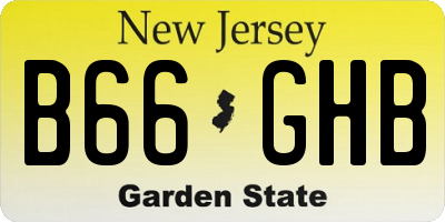 NJ license plate B66GHB