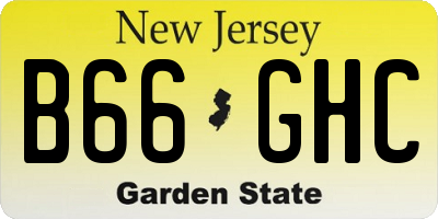 NJ license plate B66GHC