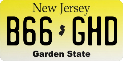 NJ license plate B66GHD