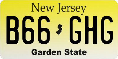 NJ license plate B66GHG