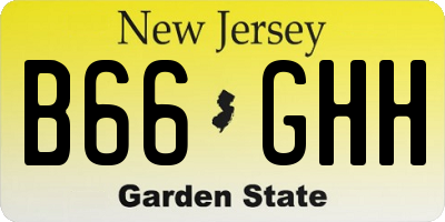NJ license plate B66GHH