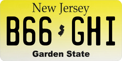 NJ license plate B66GHI