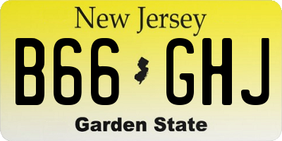 NJ license plate B66GHJ