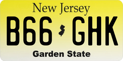 NJ license plate B66GHK