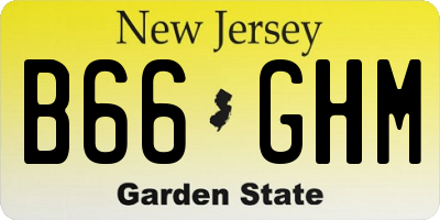 NJ license plate B66GHM