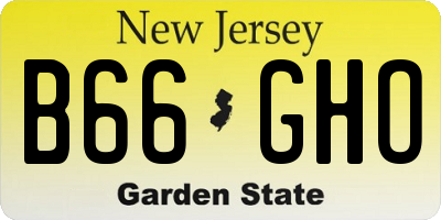 NJ license plate B66GHO