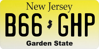 NJ license plate B66GHP