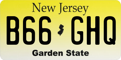 NJ license plate B66GHQ