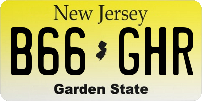 NJ license plate B66GHR