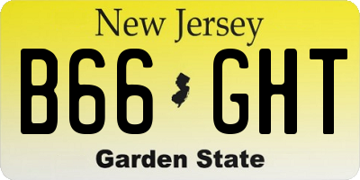 NJ license plate B66GHT