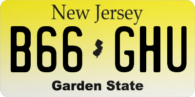 NJ license plate B66GHU