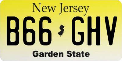 NJ license plate B66GHV