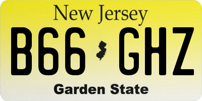 NJ license plate B66GHZ