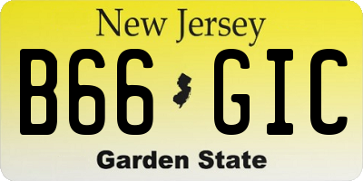 NJ license plate B66GIC