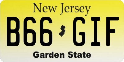 NJ license plate B66GIF
