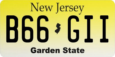 NJ license plate B66GII