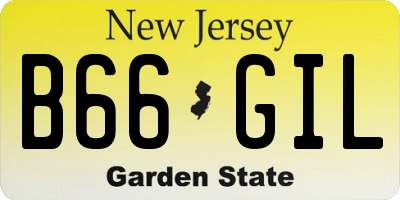 NJ license plate B66GIL