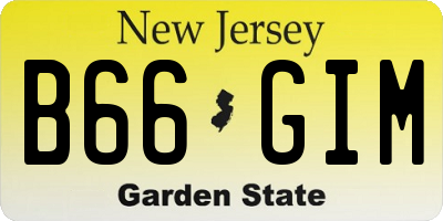 NJ license plate B66GIM