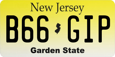 NJ license plate B66GIP