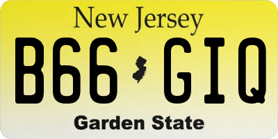 NJ license plate B66GIQ