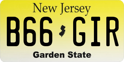 NJ license plate B66GIR