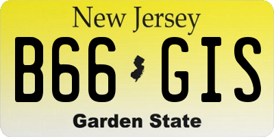 NJ license plate B66GIS
