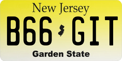 NJ license plate B66GIT
