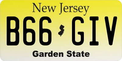 NJ license plate B66GIV