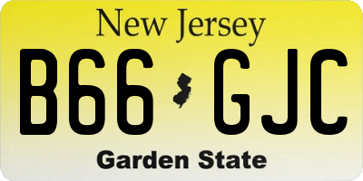 NJ license plate B66GJC