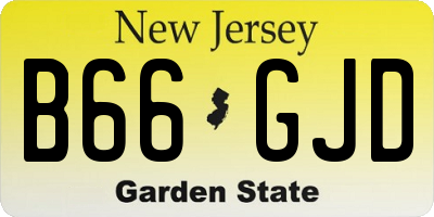 NJ license plate B66GJD