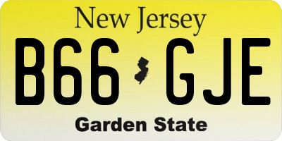 NJ license plate B66GJE