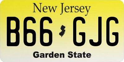 NJ license plate B66GJG