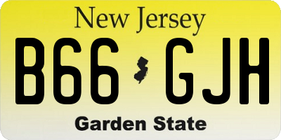 NJ license plate B66GJH