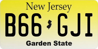 NJ license plate B66GJI
