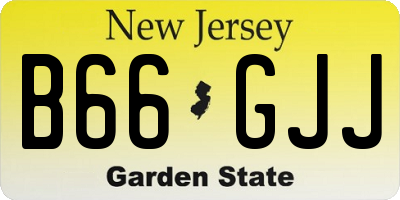 NJ license plate B66GJJ