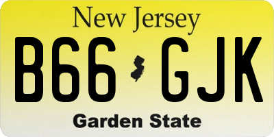 NJ license plate B66GJK