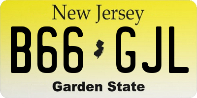 NJ license plate B66GJL