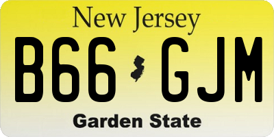NJ license plate B66GJM
