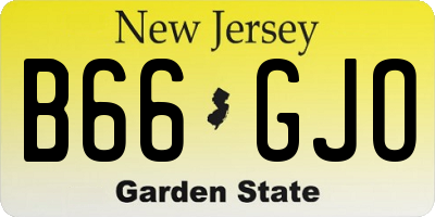 NJ license plate B66GJO