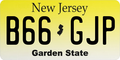 NJ license plate B66GJP