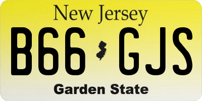 NJ license plate B66GJS