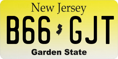 NJ license plate B66GJT