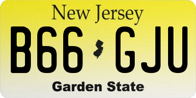 NJ license plate B66GJU