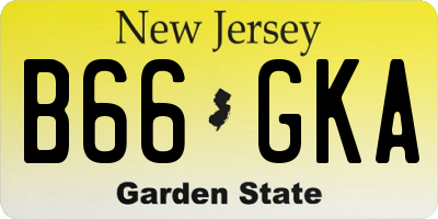 NJ license plate B66GKA