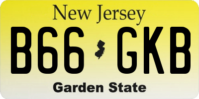 NJ license plate B66GKB