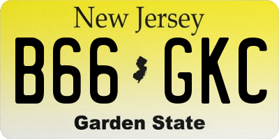 NJ license plate B66GKC