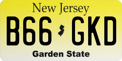 NJ license plate B66GKD